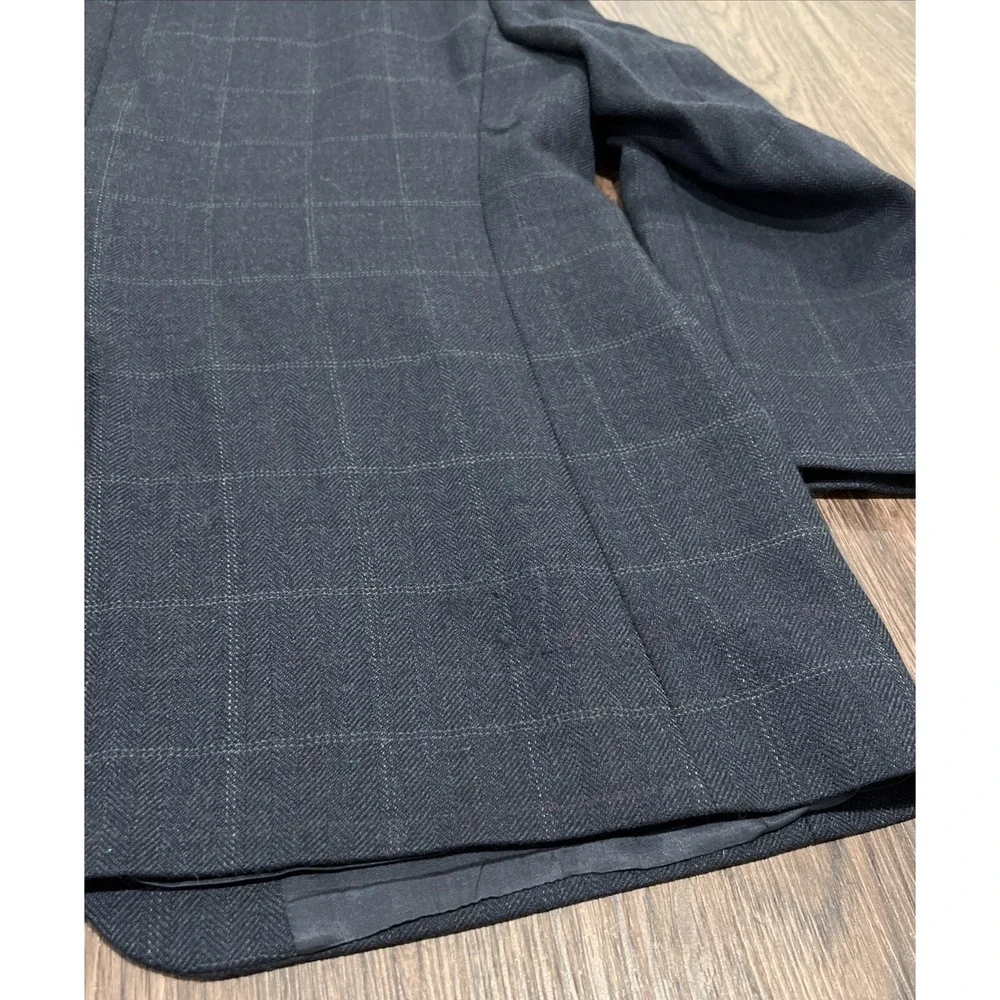 RALPH LAUREN Mens Blazer Sport Coat Two Button Jacket 46L Tartan Plaid Green